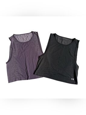 Under Armour - Set of 2 Women’s Lightweight Tank Tops - Small - Black & Purple